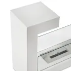 Bio Chimenea de Suelo de Metal Pintado Blanco y Cristal Templado - Pelide viadurini