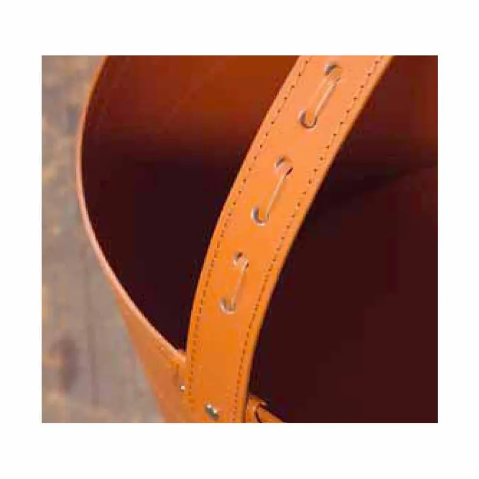 Bolsa de leña en cuero Milo 100% Made in Italy viadurini