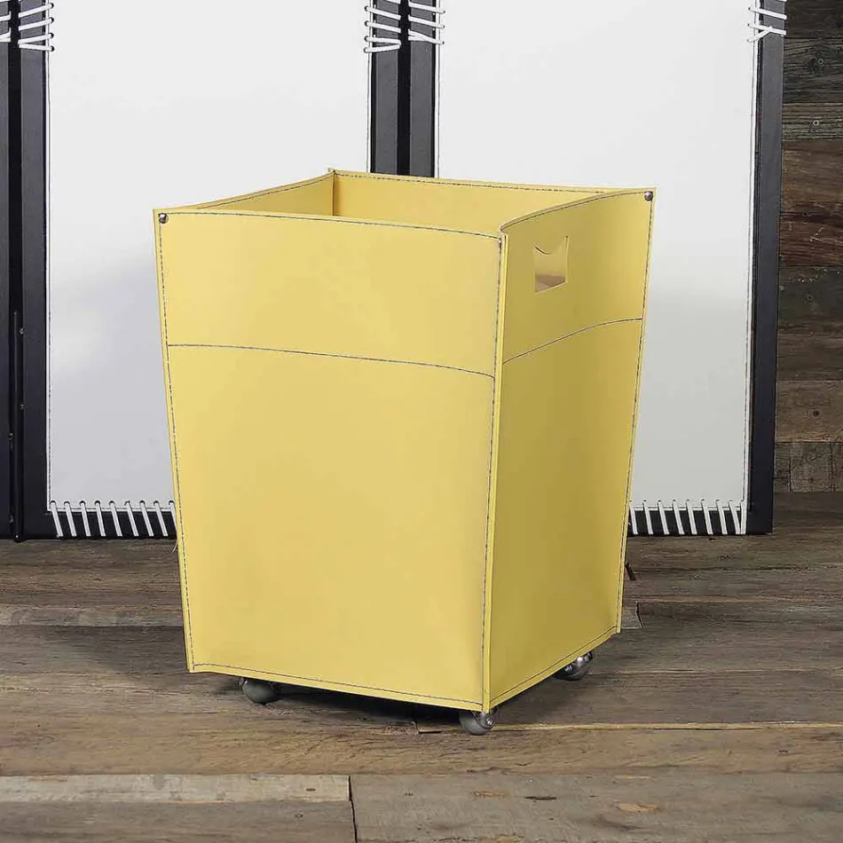 Bolso para leña en cuero de interruptor 100% Made in Italy viadurini