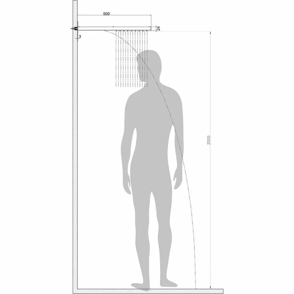 Cabezal de ducha Bossini Manhattan en acero inoxidable con dos chorros. viadurini