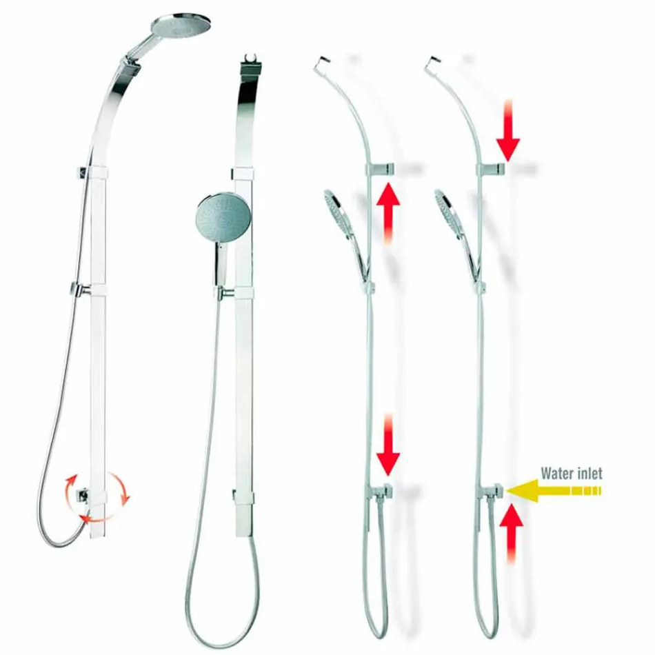 Bossini Set ducha deslizante con toma de agua plana viadurini