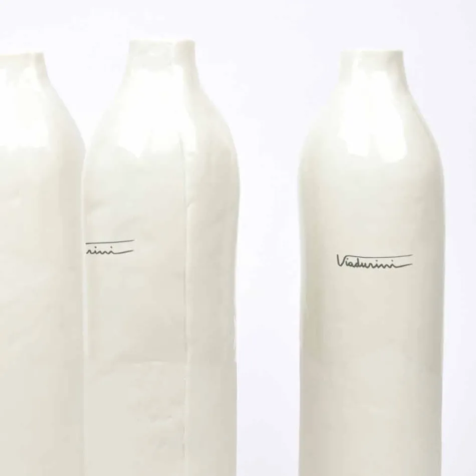 Botellas De Porcelana Blanca Y Gris De Diseño De Lujo 2 Piezas Únicas - Arcivero viadurini