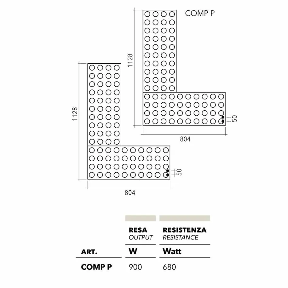 radiador de ladrillo lego hidráulico fabricado en Italia por Scirocco H viadurini