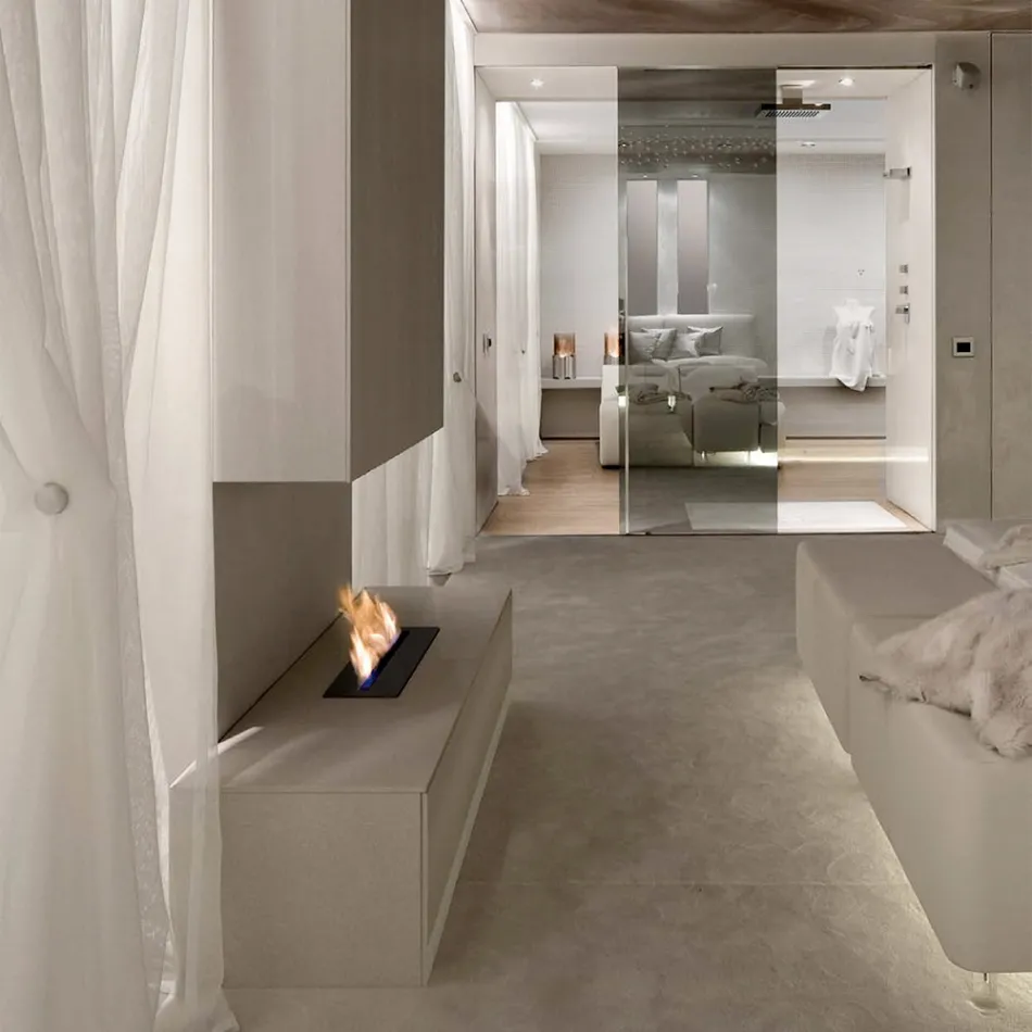 Quemador de Bioetanol de Acero Inox para Chimenea Lineal Made in Italy - Brandon viadurini