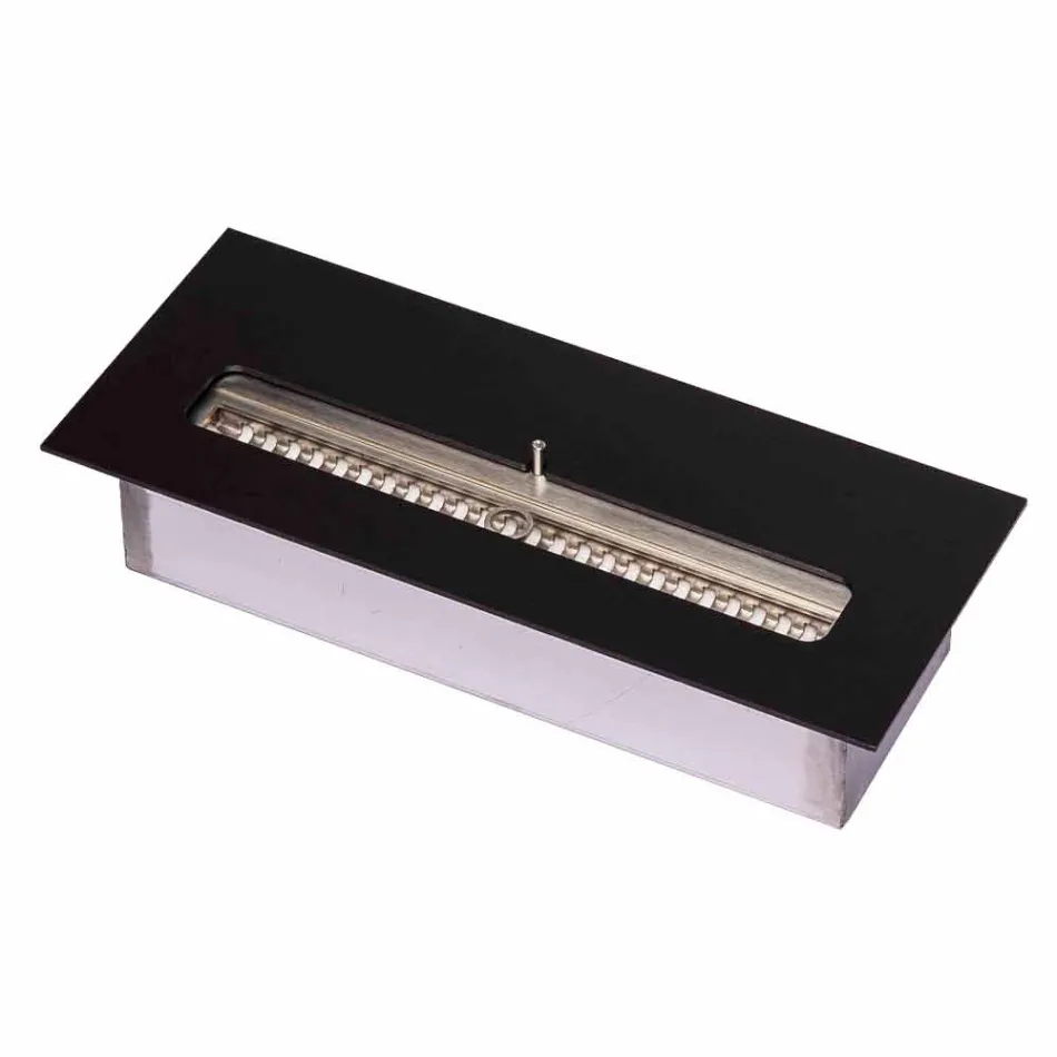 Quemador manual lineal en acero inoxidable para chimenea de bioetanol - Brandon viadurini