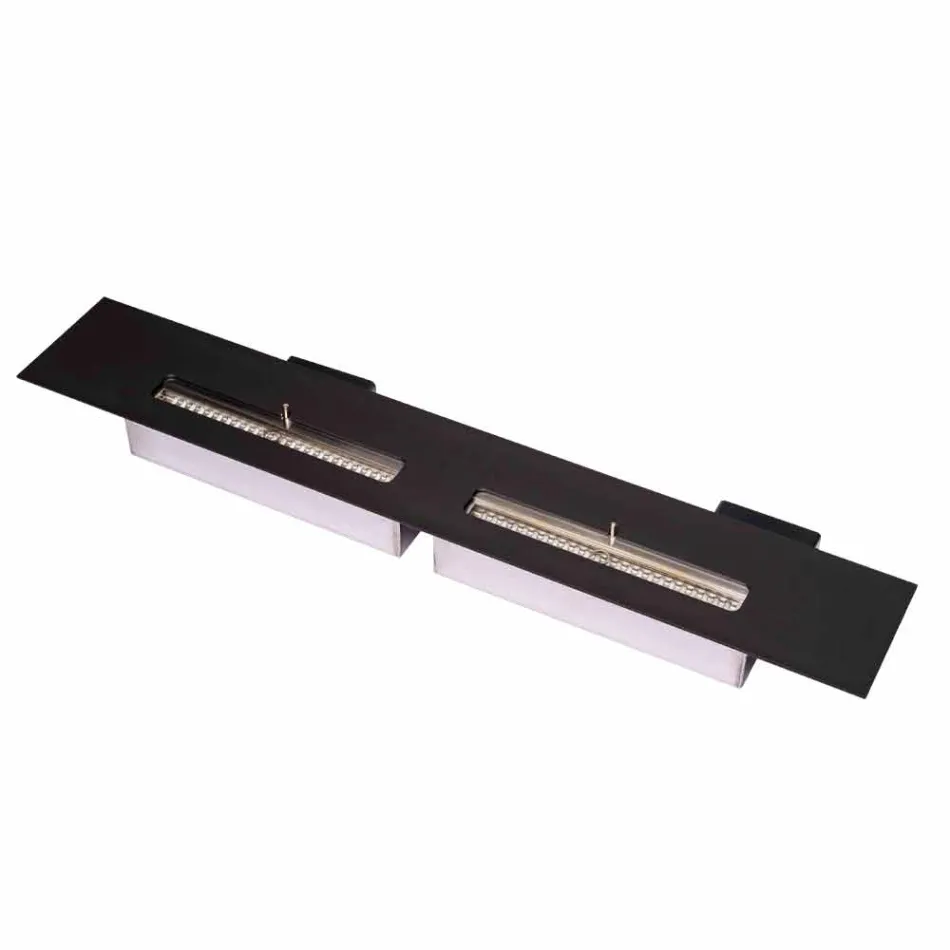 Quemador manual lineal en acero inoxidable para chimenea de bioetanol - Brandon viadurini