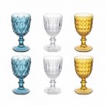 Copas de vidrio de colores en vidrio decorado en relieve, 12 piezas - Angers