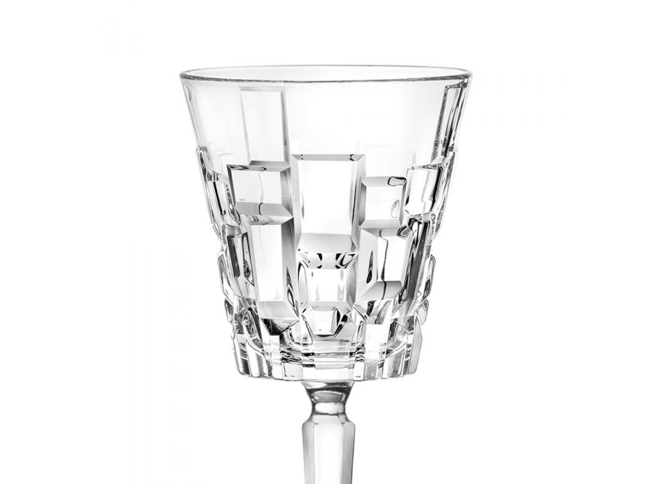 Copas de vino o agua de cristal ecológico decoradas de lujo 12 piezas - Catania viadurini