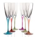 Vasos Flauta en Cristal Ecológico de Color o Transparente 12 Piezas - Amalgama