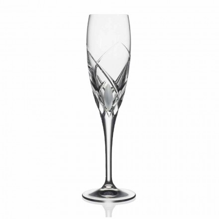Copas Flauta para Diseño de Champagne en Cristal Ecológico 12 Piezas - Montecristo viadurini