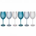 Copas de vino de colores en vidrio esmerilado con efecto hielo, 12 piezas - Otoño