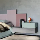 Dormitorio completo con 5 elementos Made in Italy de alta calidad - Cuarzo viadurini