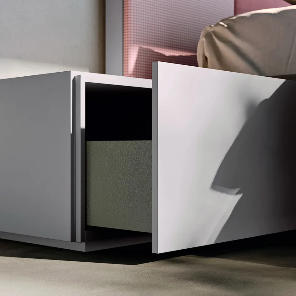 Dormitorio completo con 5 elementos Made in Italy de alta calidad - Cuarzo viadurini