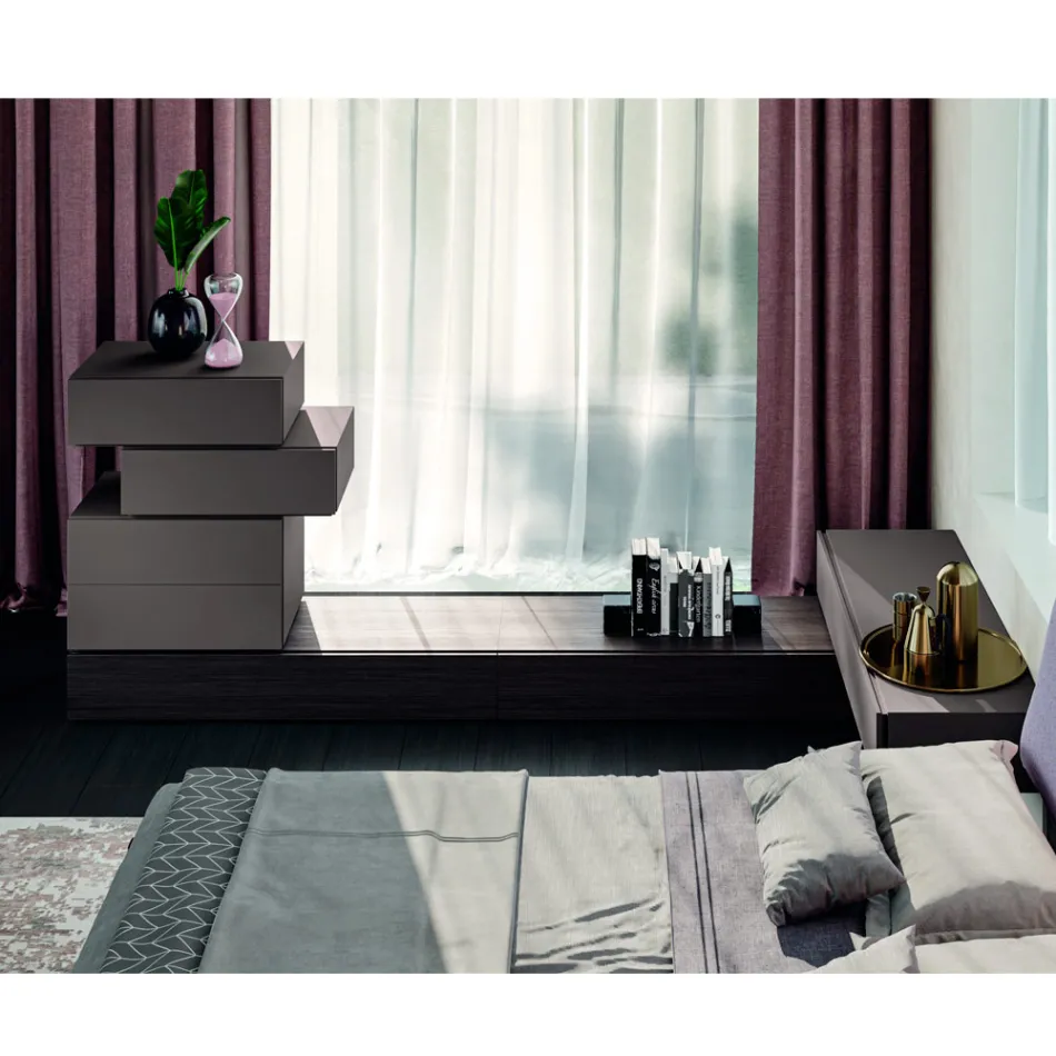 Dormitorio de lujo completo de 6 elementos Made in Italy - Adige viadurini