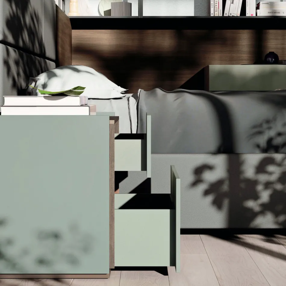 Habitación doble con 5 elementos de lujo Made in Italy - Esmeralda viadurini