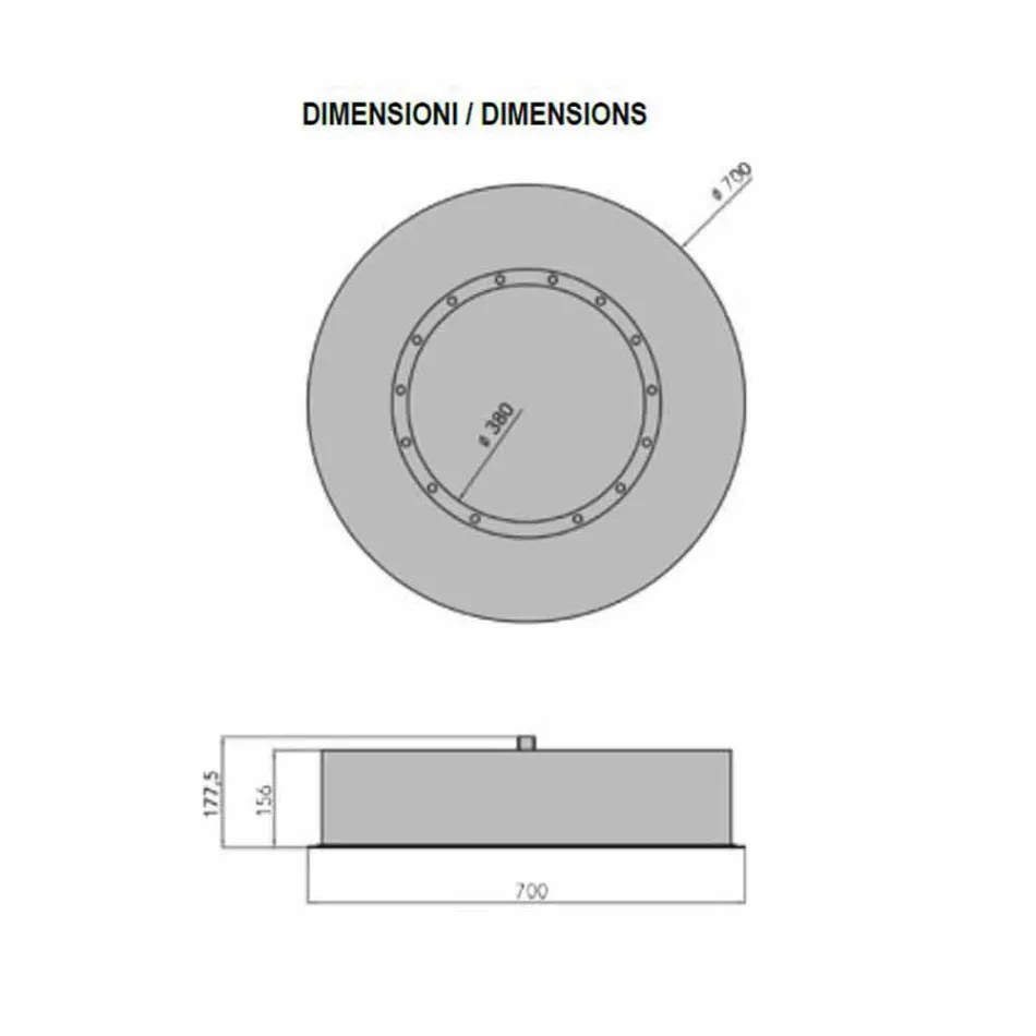 Chimenea de bioetanol de pared de diseño redondo en acero pintado - Trenton viadurini