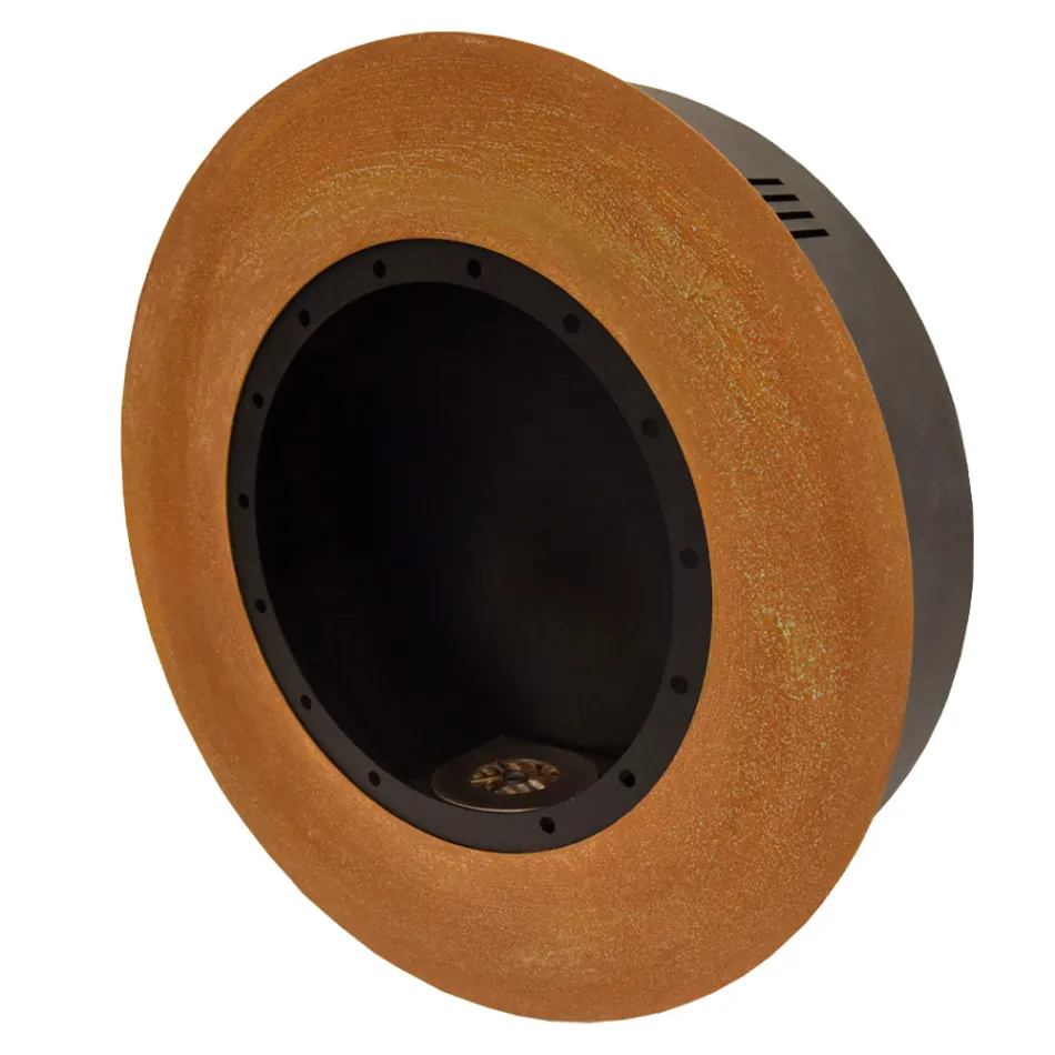 Chimenea de bioetanol de pared de diseño redondo en acero pintado - Trenton viadurini