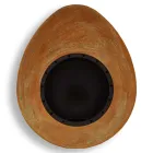 Chimenea de bioetanol de pared en acero pintado de diseño ovalado - Guiscard viadurini