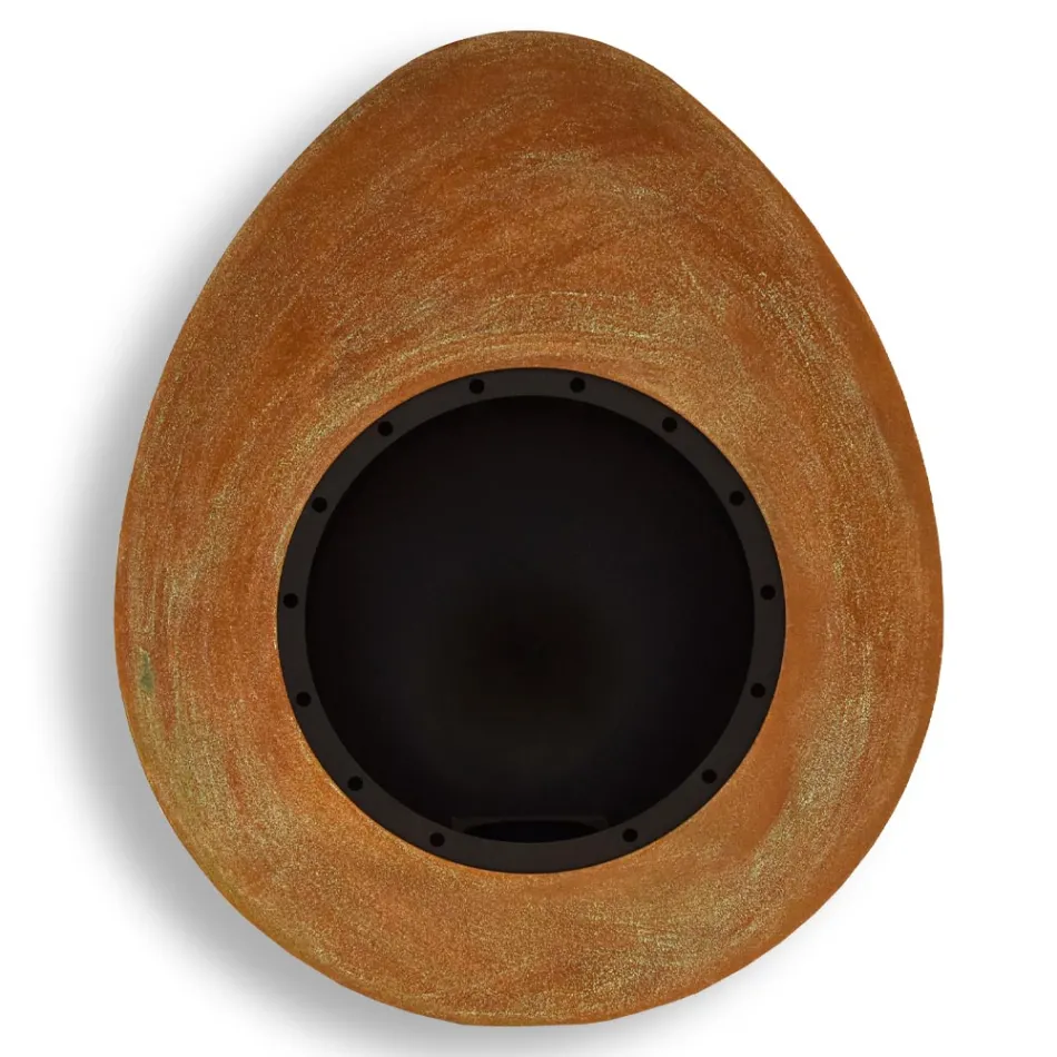 Chimenea de bioetanol de pared en acero pintado de diseño ovalado - Guiscard viadurini