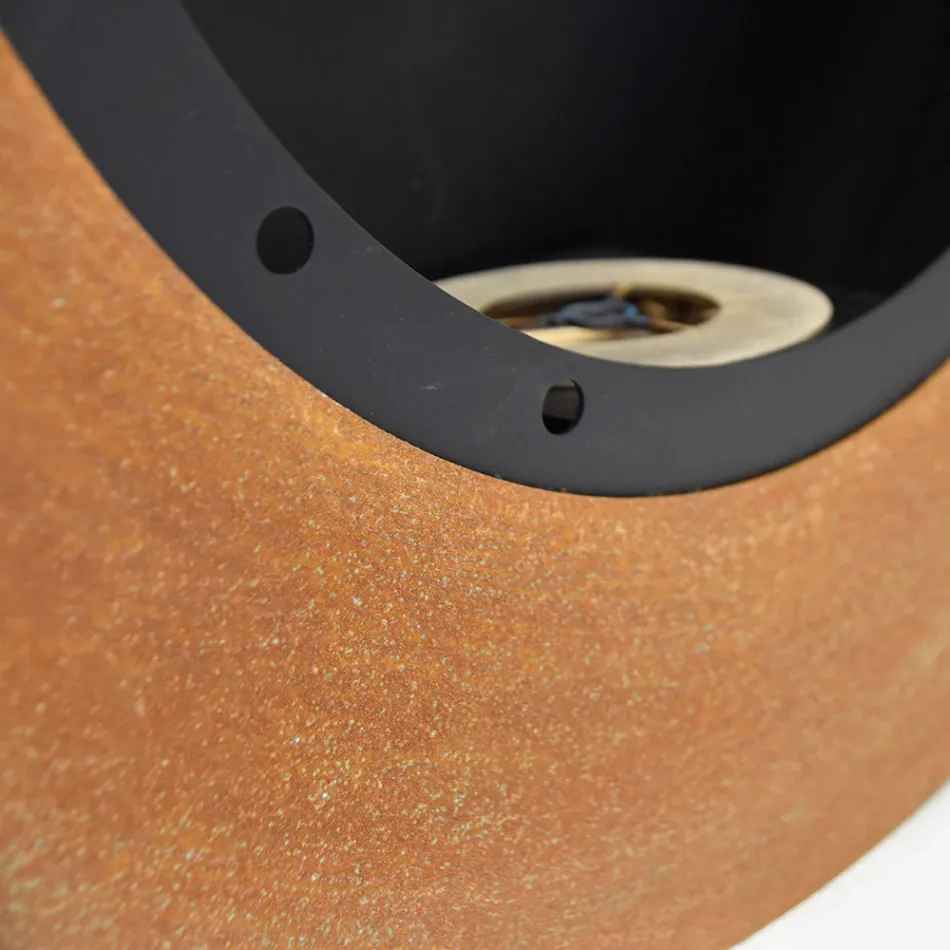 Chimenea de bioetanol de pared en acero pintado de diseño ovalado - Guiscard viadurini