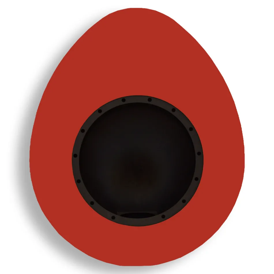 Chimenea de bioetanol de pared en acero pintado de diseño ovalado - Guiscard viadurini