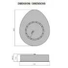 Chimenea de bioetanol de pared en acero pintado de diseño ovalado - Guiscard viadurini