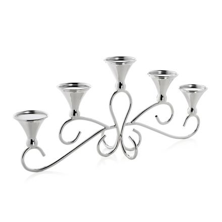 5 candelabros armados en metal plateado de lujo diseño italiano - Peleo viadurini