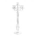 Candelabro de plexiglás transparente de 5 llamas Made in Italy - Paolino