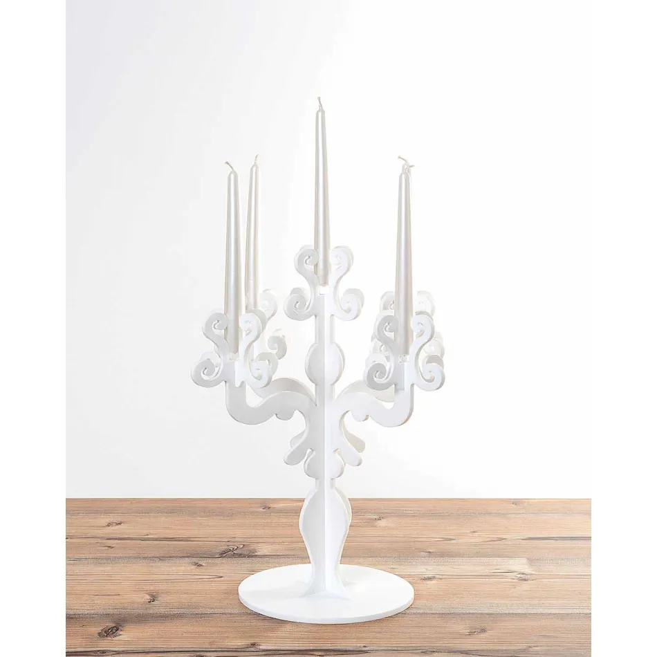 Candelabros renacentistas de diseño alto, 5 brazos en plexiglás Aragon viadurini