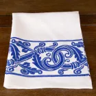 Lienzo de lino de artesanía italiana con diseño impreso a mano - Marcas comerciales viadurini