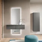Perchero de melamina lacada con puerta de MDF y estante interior - Lunis viadurini