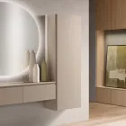 Perchero de melamina lacada con puerta de MDF y estante interior - Lunis viadurini