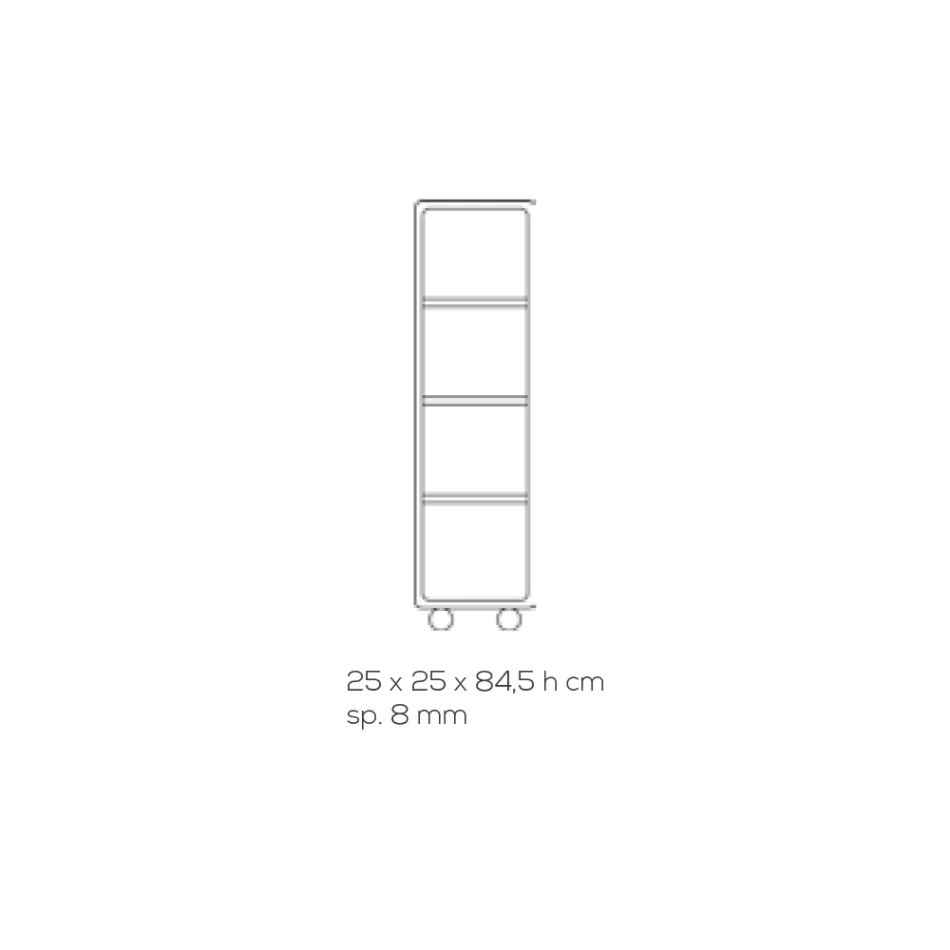 Columna Trolley en Cristal Acrílico Transparente 1 o 3 Estantes - Minervo viadurini