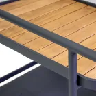 Carro de aluminio en diferentes acabados con ruedas y detalles de teca - Carpa viadurini