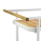 Carro de aluminio en diferentes acabados con ruedas y detalles de teca - Carpa viadurini