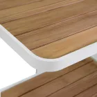 Carro de Aluminio en Diferentes Acabados con Ruedas y Tapa de Teka - Carpa viadurini