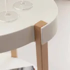 Compras en madera de haya natural y ruedas de polipropileno blanco Pineto viadurini