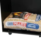 Carro portabolsas de pellets de metal con ruedas Made in Italy - Pinguino viadurini