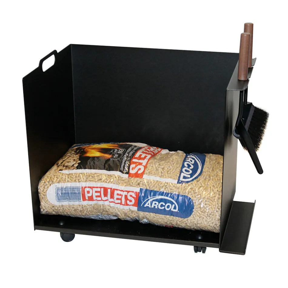 Carro portabolsas de pellets de metal con ruedas Made in Italy - Pinguino viadurini