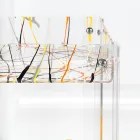 Carrito de comida de plexiglás transparente Made in Italy - Galatius viadurini