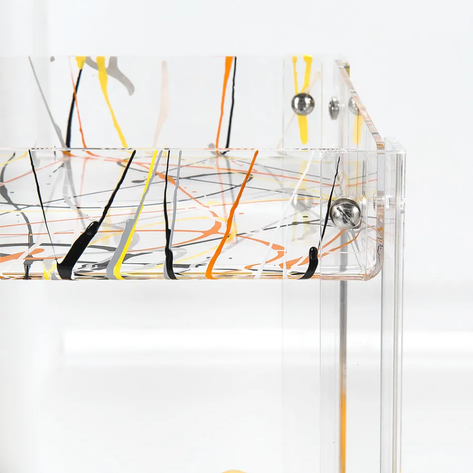 Carrito de comida de plexiglás transparente Made in Italy - Galatius viadurini