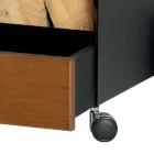 Carro de madera con cajón y ruedas Made in Italy - Alpaca viadurini