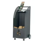 Carro de madera de metal con estante y 4 ruedas Made in Italy - Geco viadurini