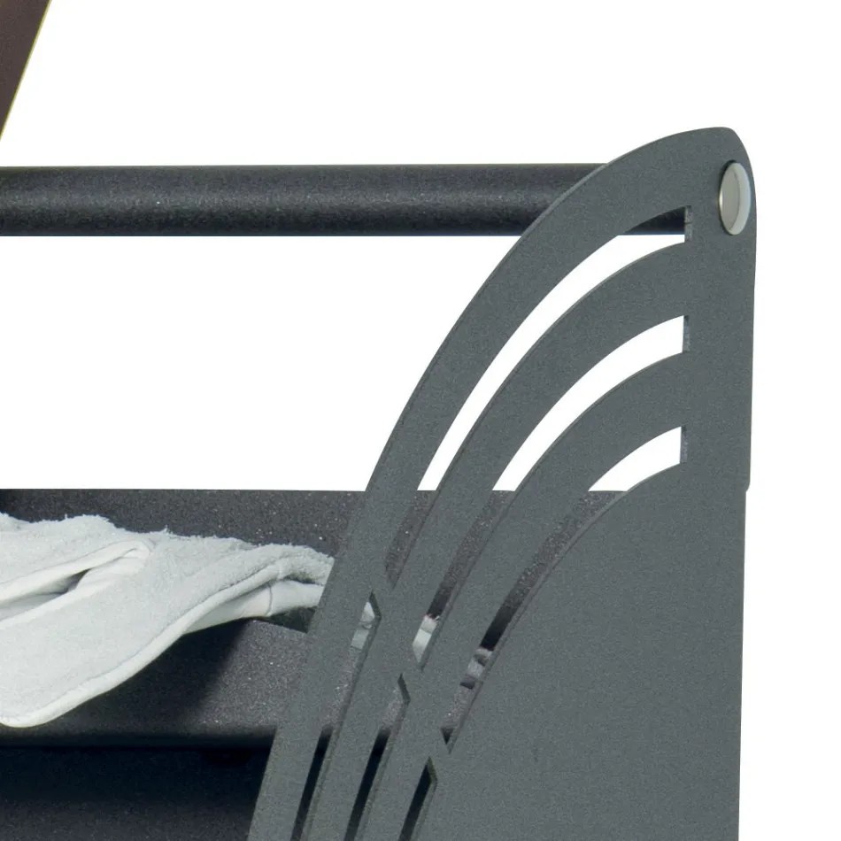 Carro de madera de metal con estante y 4 ruedas Made in Italy - Geco viadurini