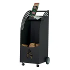 Carro de madera de metal con estante y 4 ruedas Made in Italy - Geco viadurini