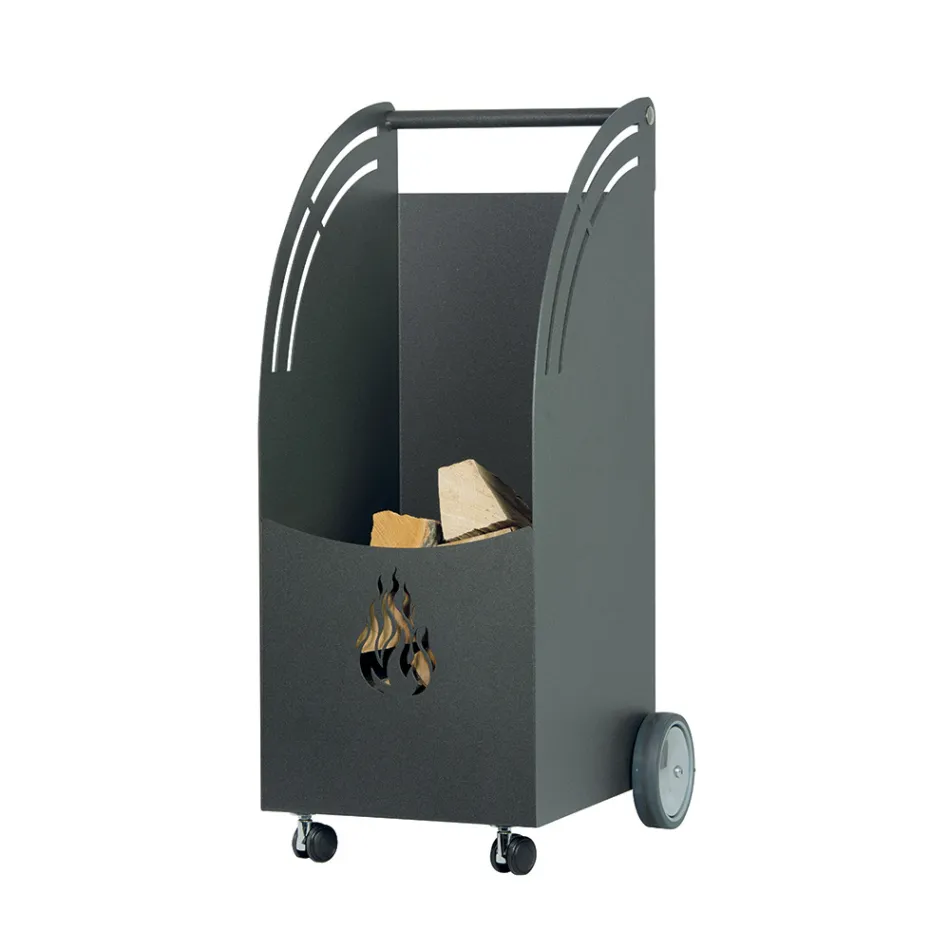 Carro de madera de metal con 4 ruedas Made in Italy - Ladybug viadurini