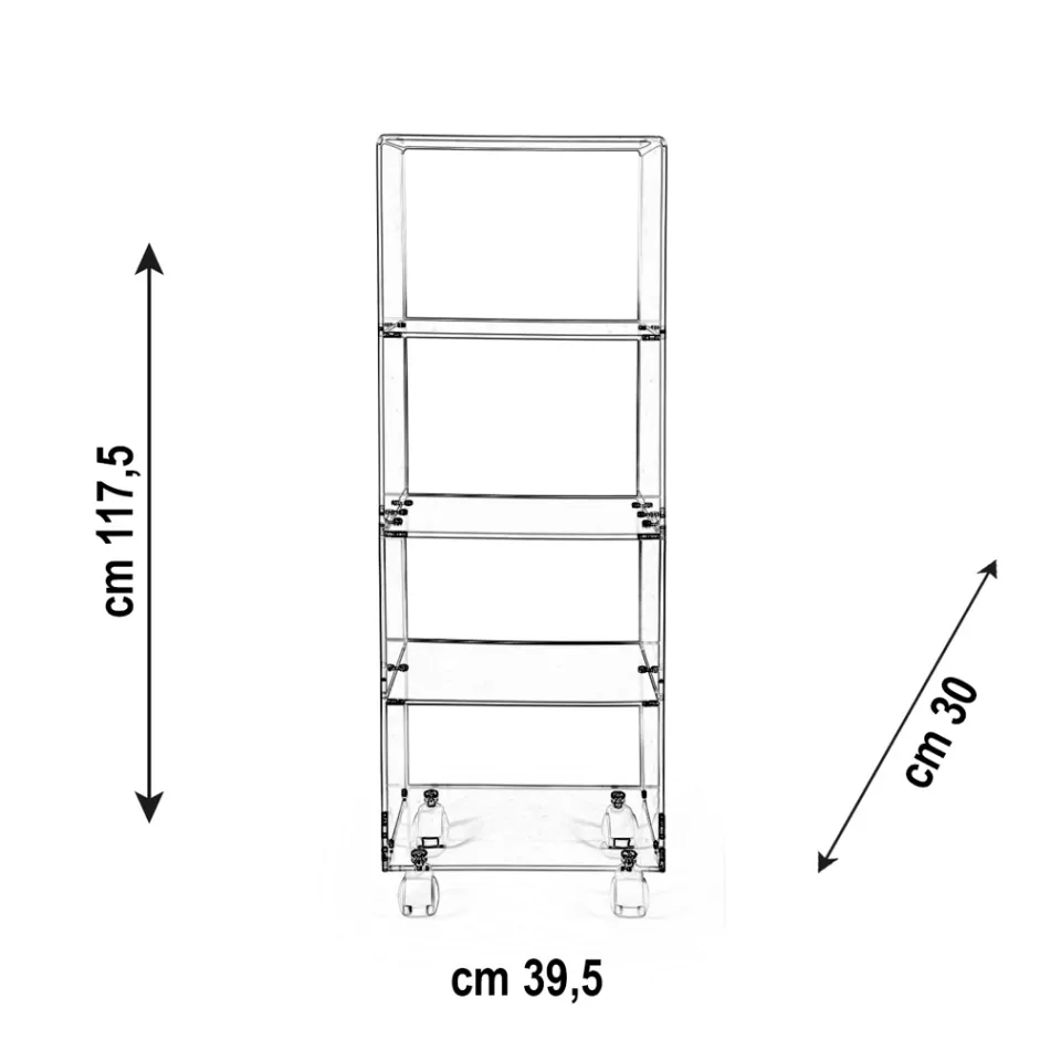 Carro de almacenamiento de cocina de plexiglás Made in Italy - Ercolano viadurini
