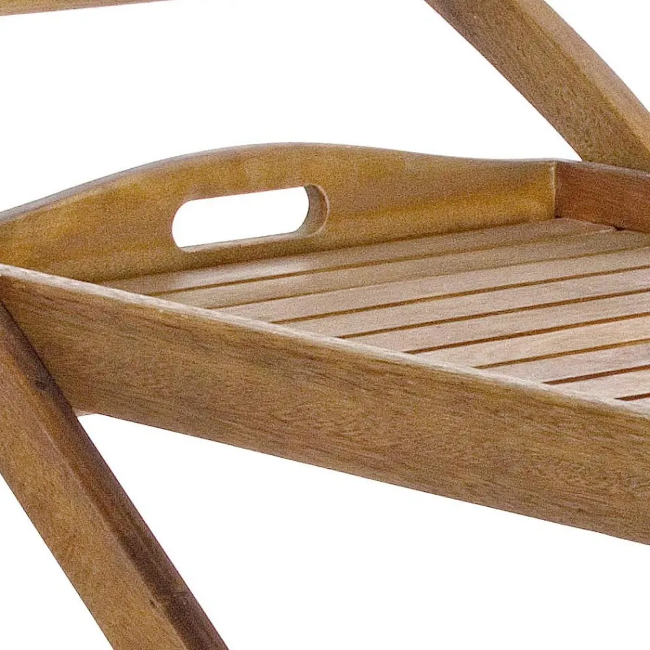 Carrito de comida para jardín en madera de acacia de diseño - Roxen viadurini