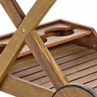 Carrito de comida para jardín en madera de acacia de diseño - Roxen viadurini