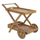Carrito de comida para jardín en madera de acacia de diseño - Roxen viadurini